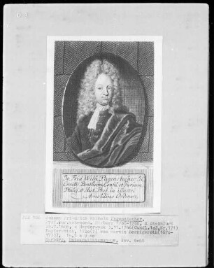 Johann Friedrich Wilhelm Pagenstecher (1686-1745), 1705-1708 Professor der Rechte in Marburg
