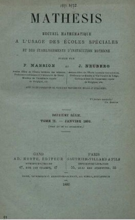 DEUXIÈME SÈRIE. TOME II - JANVIER 1892.