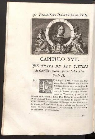 Capitulo XVII. Titulos del Señor Don Carlos II.