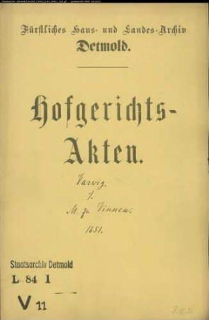 Varwig, (Bürgermeister) Henrichs Erben gegen Henrich Meier zu Vinnen - Schuldforderung