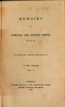 Memoirs of Admiral Sir Sidney Smith, K. C. B., &c. : in two volumes. 2