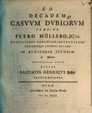 Decas casuum dubiorum