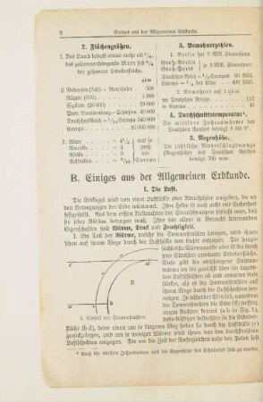 B. Einiges aus der Allgemeinen Erdkunde