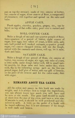 Remarks about Tea Cakes