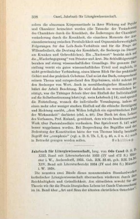 398-399 [Rezension] Jahrbuch für Liturgiewissenschaft ; 13.1935