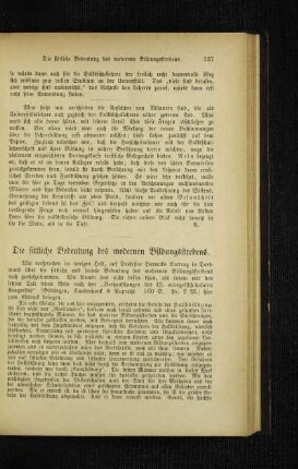 ¬Die¬ sittliche Bedeutung des modernen Bildungsstrebens
