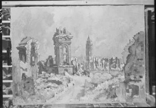 Das zerstörte Dresden : Das zerstörte Dresden. Öl, Leinwand; 110 x 150, 5 cm. 1957