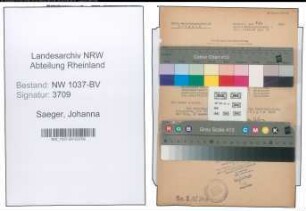 Entnazifizierung Johanna Saeger , geb. 23.08.1906 ()