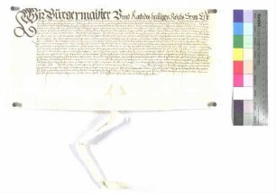 Versicherungsbrief der Stadt Esslingen gegen das Predigerkloster