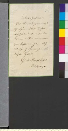 Brief von Goethe, Wolfgang Maximilian von an Goethe, Johann Wolfgang von