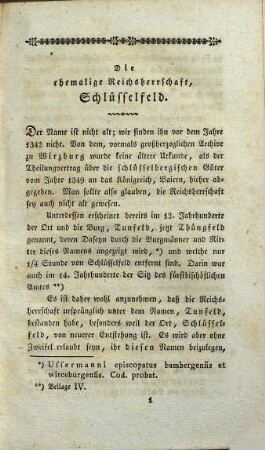 Geschichtliche Darstellung der vormaligen Reichsherrschaft Schlüsselfeld