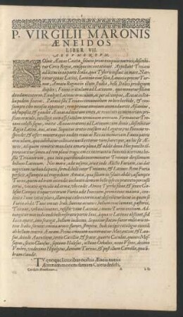 P. Virgilii Maronis Aeneidos Liber VII.