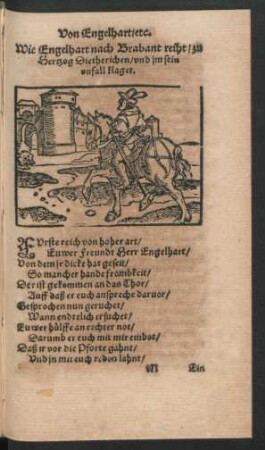 Wie Engelhart nach Brabant reiht/ zu Hertzog Dietherichen/ und im sein unfall klaget.