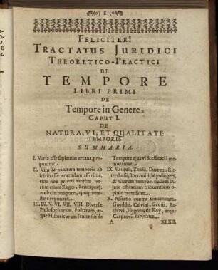 Caput I. De Natura, Vi, Et Qualitate Temporis.