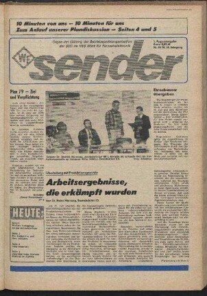 Betriebszeitung 'WF-Sender', Nr.28/1978 (1. Augustausgabe 1978)