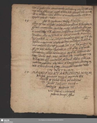 NR. 50. In natalem ... D. Jacobi Lechneri