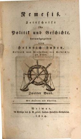 Nemesis : Zeitschrift für Politik und Geschichte. 2, 2. 1814