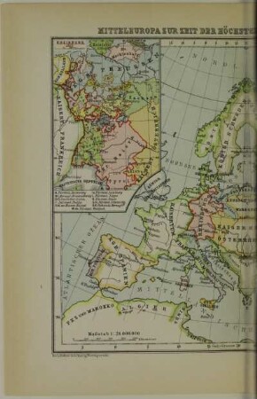 Mitteleuropa zur Zeit der höchsten Machtentfaltung Frankreichs 1812