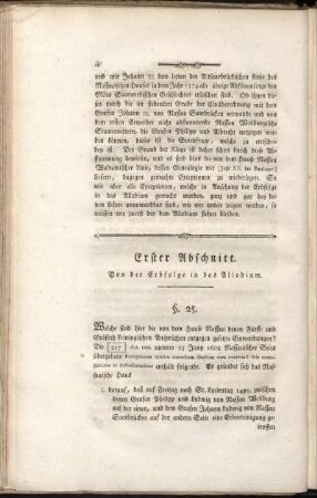 Erster Abschnitt. Von der Erbfolge in das Allodium.