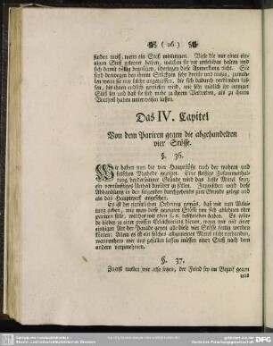 Das IV. Capitel. Von dem Pariren gegen die abgehandelten vier Stösse