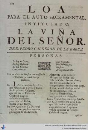 Loa para el Auto Sacramental La Viña del Señor.