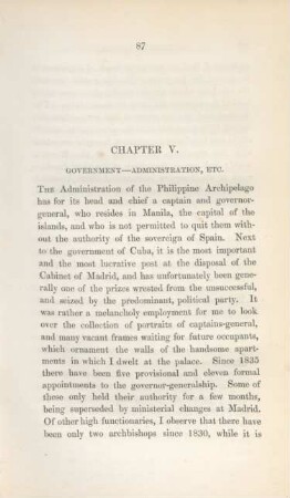 Chapter V. Government - administration, etc.