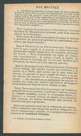 Aux Maîtres