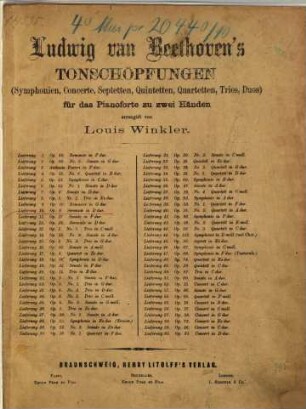 Ludwig van Beethoven's Tonschöpfungen : (Symphonien, Duos, Trios, Quartetten, Quintetten, Septetten etc. etc.), 10. Serenade in D-Dur, op. 8