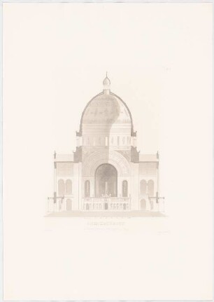 Werke der höheren Baukunst, Darmstadt 1846/47. Erlöserkirche, Athen: Querschnitt