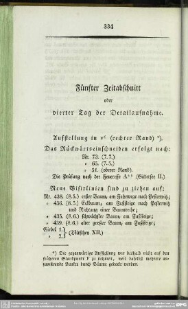 Fünfter Zeitabschnitt oder vierter Tag der Detailaufnahme