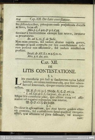 Cap. XII. De Litis Contestatione