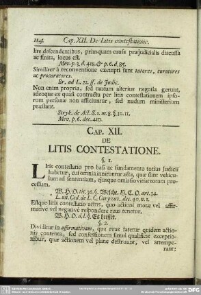 Cap. XII. De Litis Contestatione