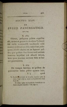 Sectio XXIV. De Succo Pancreatico
