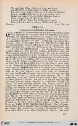 33: Hölderlin : zu seinem hundertfünfzigsten Geburtstage