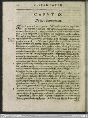 Caput IX. De loco Inventionis