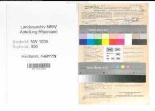 Entnazifizierung Heinrich Heimann , geb. 15.03.1903 (Ingenieur)