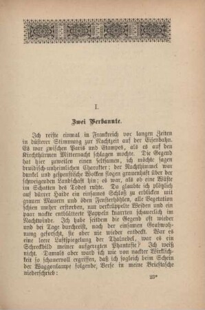 I. Zwei Verbannte.