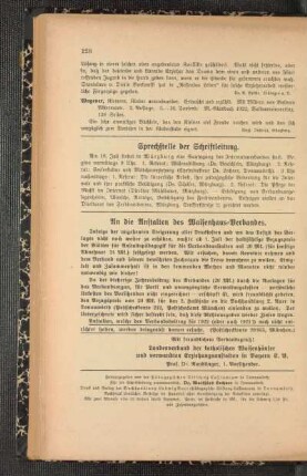 Sprechstelle der Schriftleitung