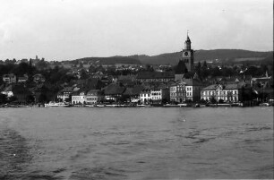 Überlingen: Vom Schiff auf Anlegeplatz, mit Münsterturm