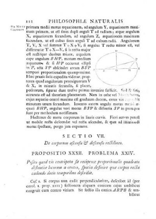 Sectio VII. De corporum ascensu & descensu rectilineo.
