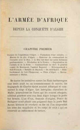 L'armée d'Afrique depuis la conquête d'Alger : Ouvrage ill. de 46 grav. et accompagne d'une carte de l'Algérie