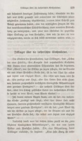 129-131 Döllinger über die lutherischen Kirchenlieder