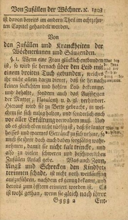 Von den Zufällen und Kranckheiten der Wöchnerinnen und Säugenden