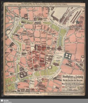 Stadtplan von Leipzig (innere Stadt) für die Zwecke der Messen