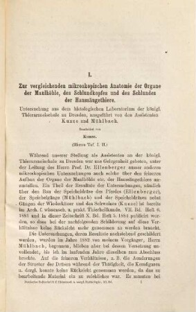 Deutsche Zeitschrift für Thiermedicin und vergleichende Pathologie. 11, 11. 1885