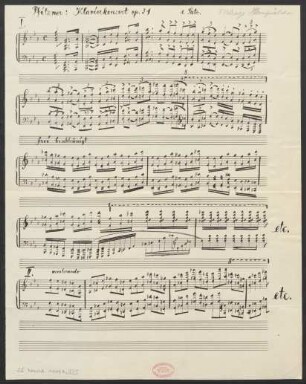 Konzerte. Fragmente; pf, orch; op. 31