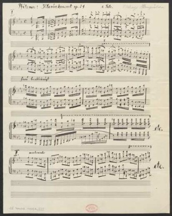 Konzerte. Fragmente; pf, orch; op. 31