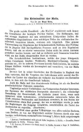 385-396, Die Kriminalität der Mafia