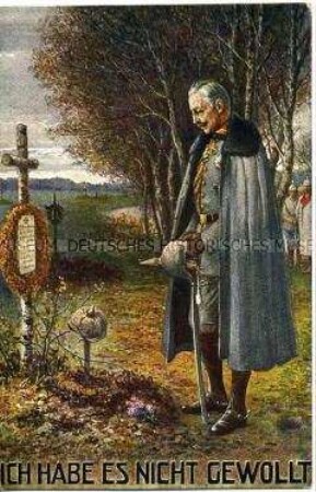 Wilhelm II. am Soldatengrab