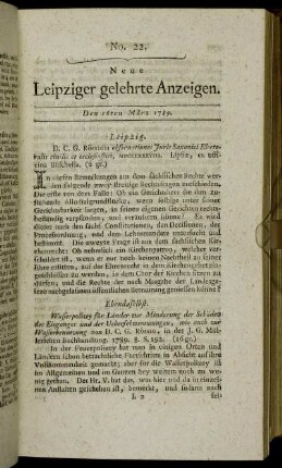 No. 22. Den 16ten März 1789.
